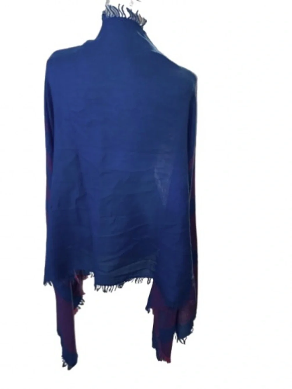 Purple & Blue Striped Pashmina Style Scarf Wrap Shawl Soft Lightweight Boho